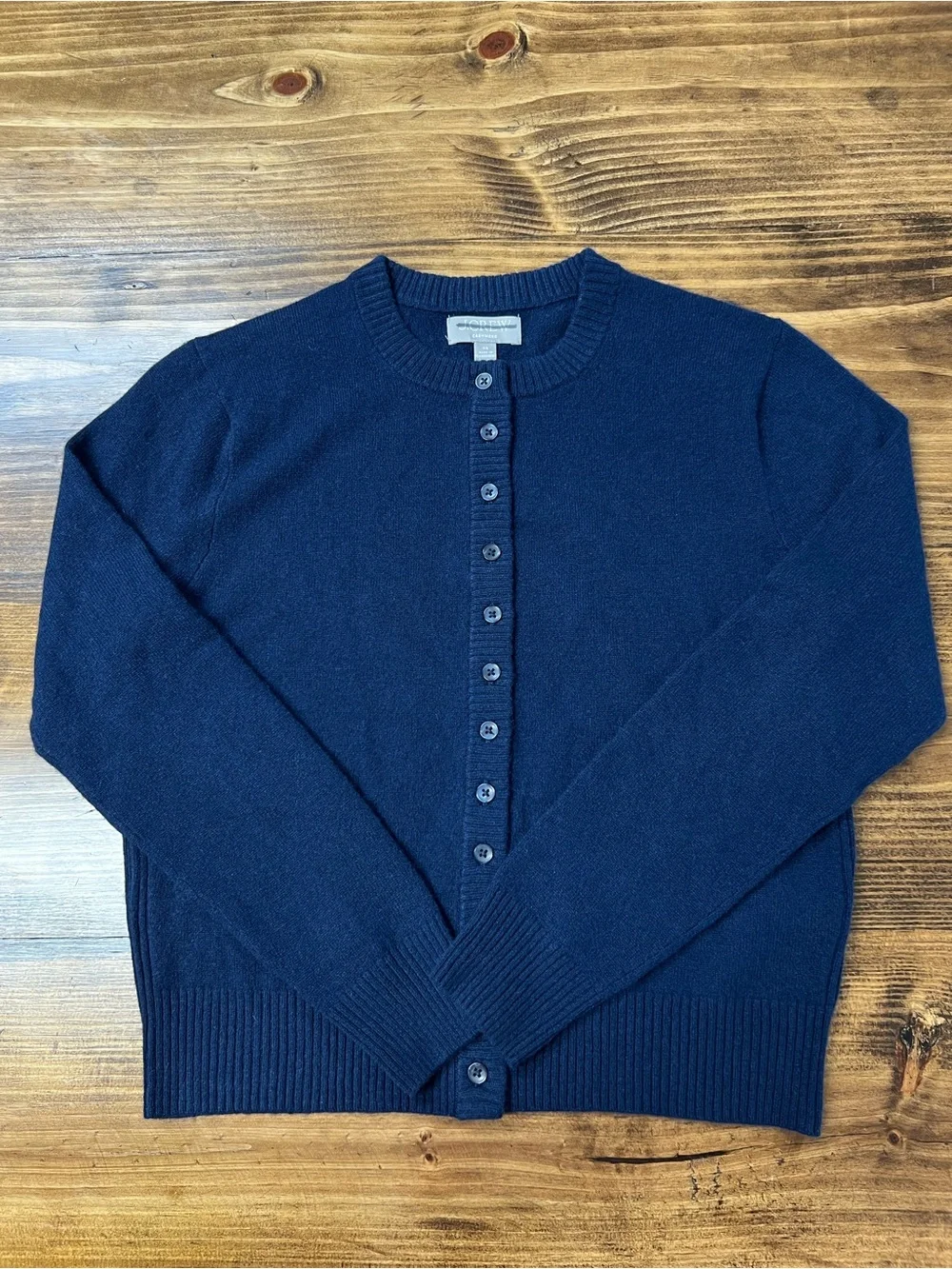 J. Crew Perfect Cashmere Cardigan in Navy Blue Size XS *flawed**